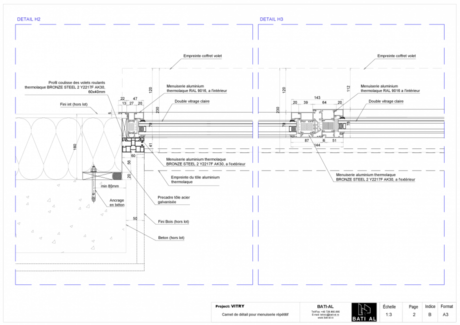 Pagina 12-Carte de detalii pentru tamplaria din aluminiu BATI-AL  Fisa tehnica Franceza ée

6

60

20
...