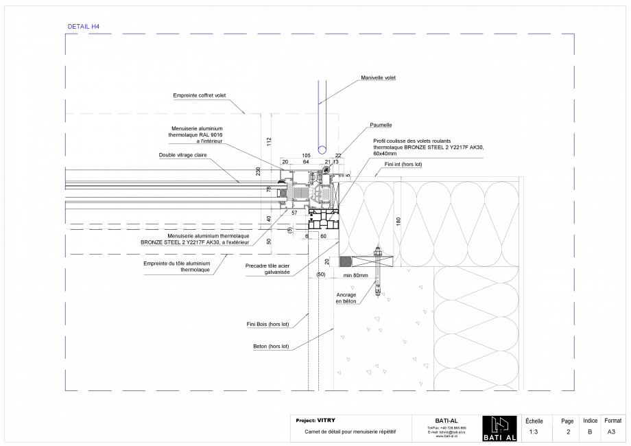 Pagina 13-Carte de detalii pentru tamplaria din aluminiu BATI-AL  Fisa tehnica Franceza : VITRY

Carnet de...