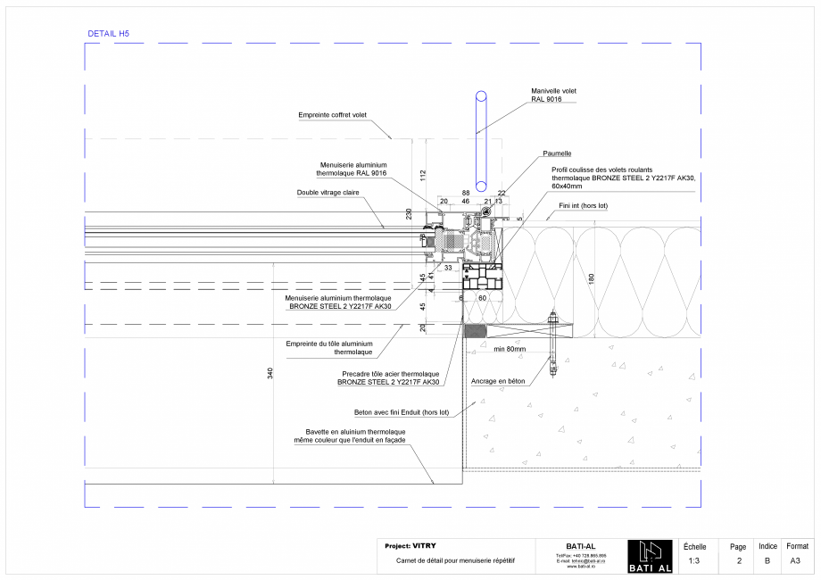 Pagina 14-Carte de detalii pentru tamplaria din aluminiu BATI-AL  Fisa tehnica Franceza 