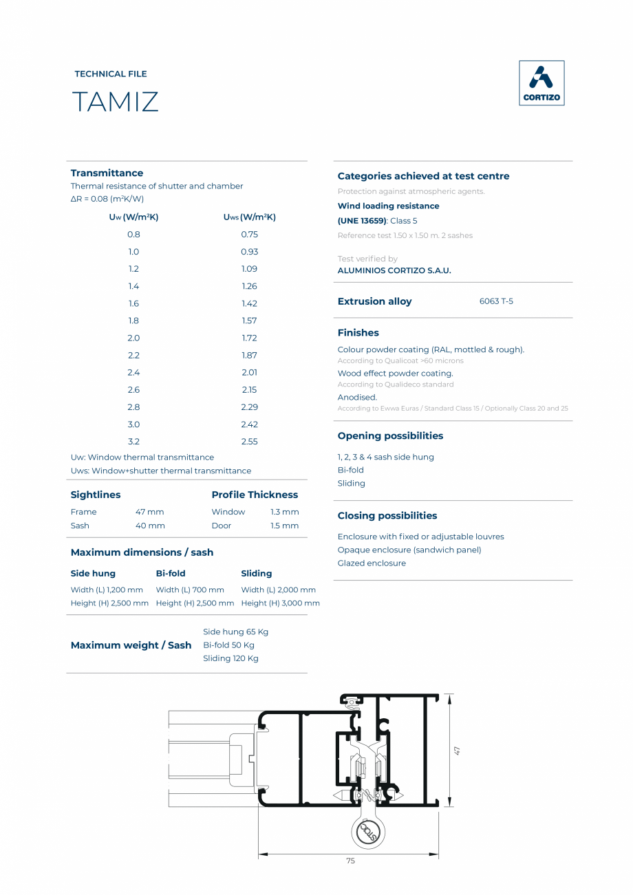 Pagina 1-Sistem de protectie solara pentru ferestre, cu lamele fixe sau mobile BATI-AL  Tamiz  Fisa tehnica...