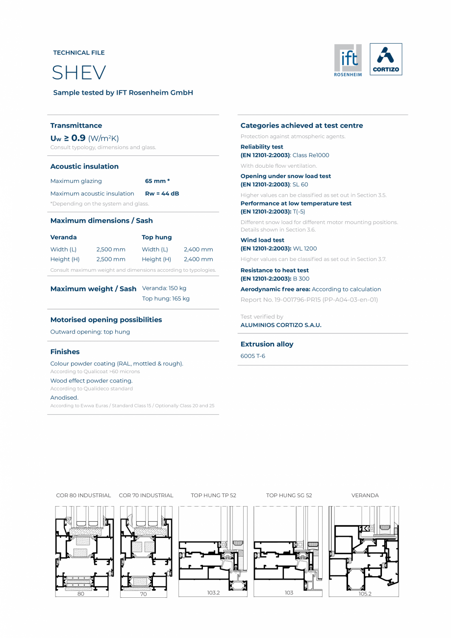Pagina 1-Sistem de Evacuare (SHEV) BATI-AL  Cortizo - SHEV Fisa tehnica Engleza TECHNICAL FILE

SHEV
Sample...