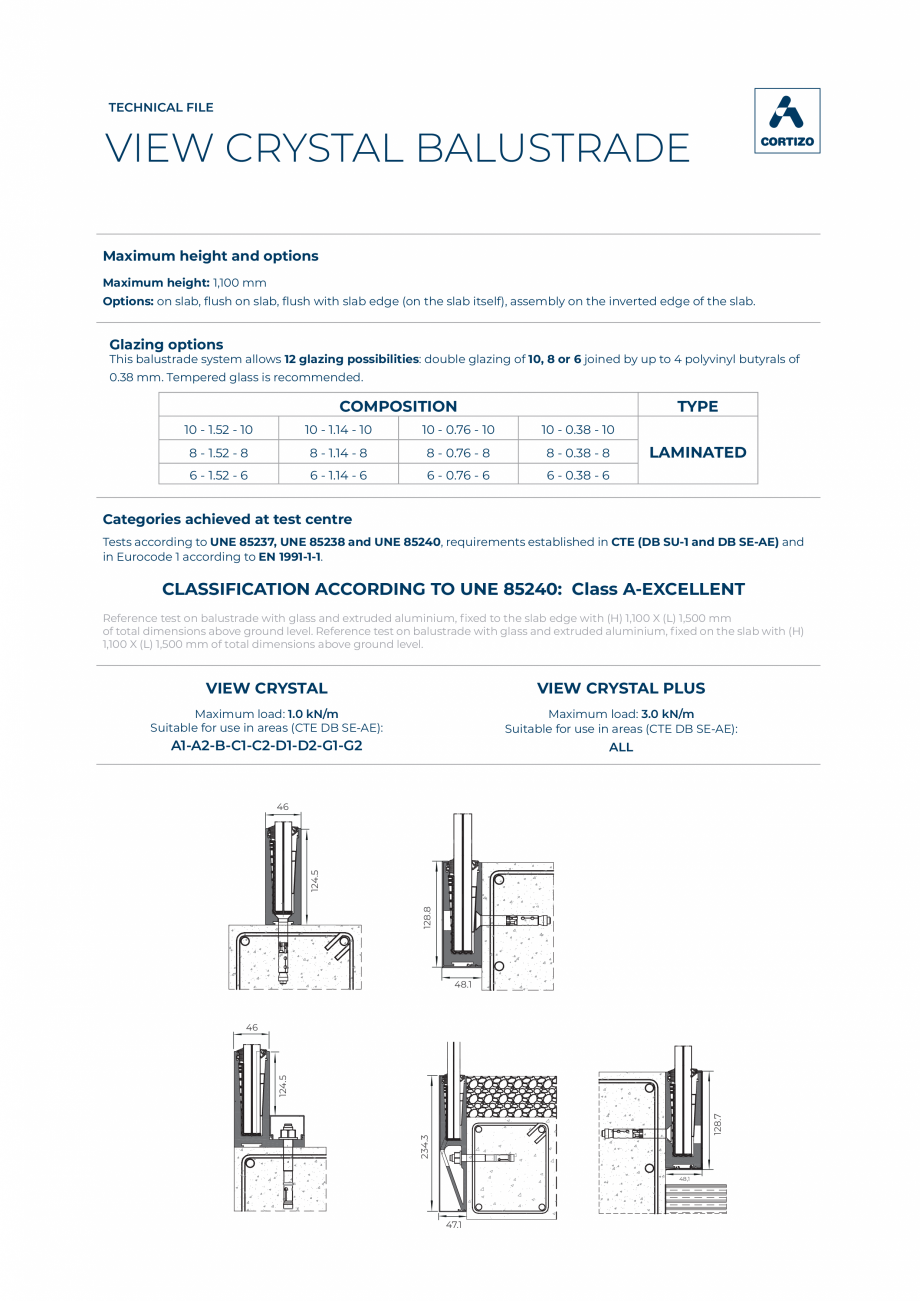 Pagina 1-Balustrade metalice pentru cladiri de birouri sau rezidential  BATI-AL  View Crystal Fisa tehnica...