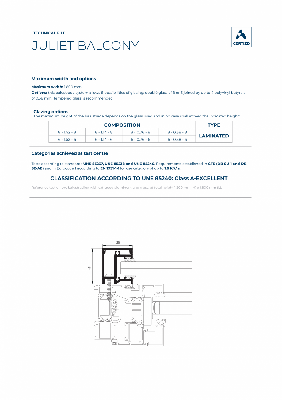 Pagina 1-Balustrade metalice pentru cladiri de birouri sau rezidential  BATI-AL  Juliet Balcony Fisa tehnica ...