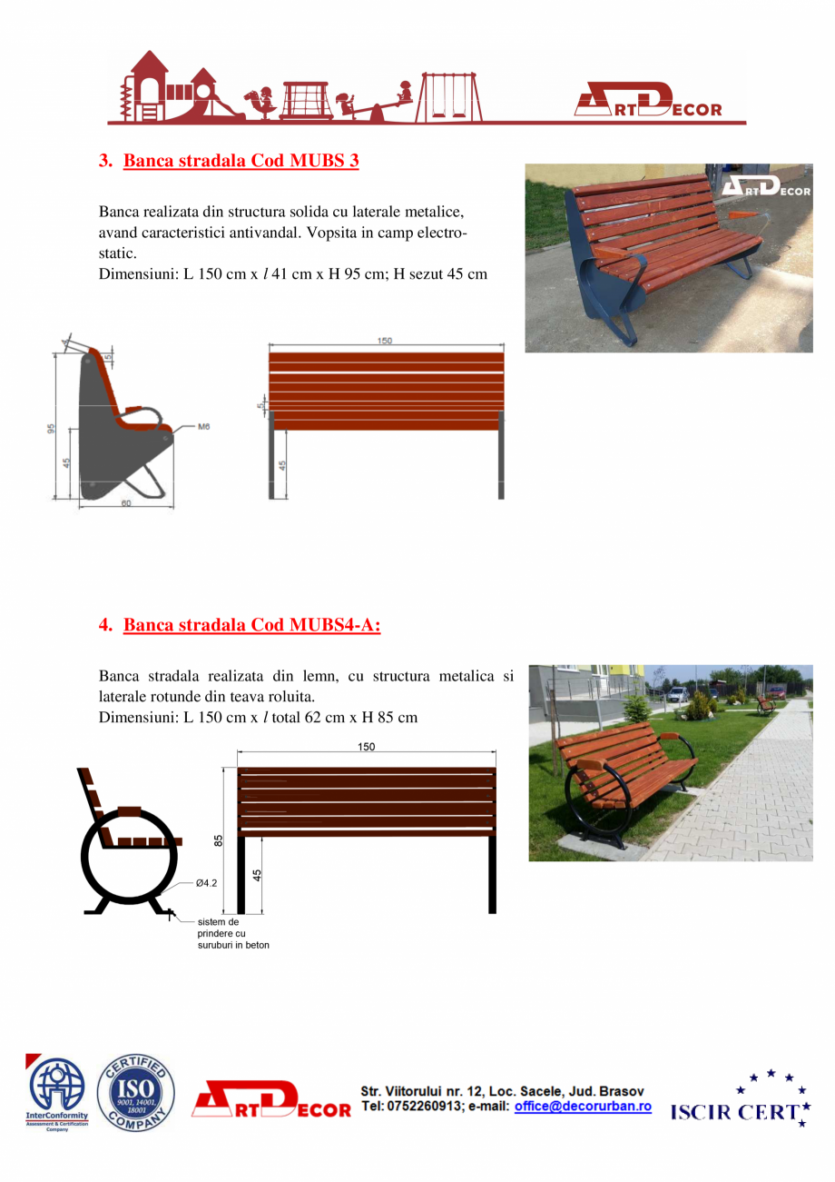 Pagina 4 - Catalog mobilier urban ART DECOR Catalog, brosura Romana .
Dimensiuni rigle lemn Lxlxh=
=...
