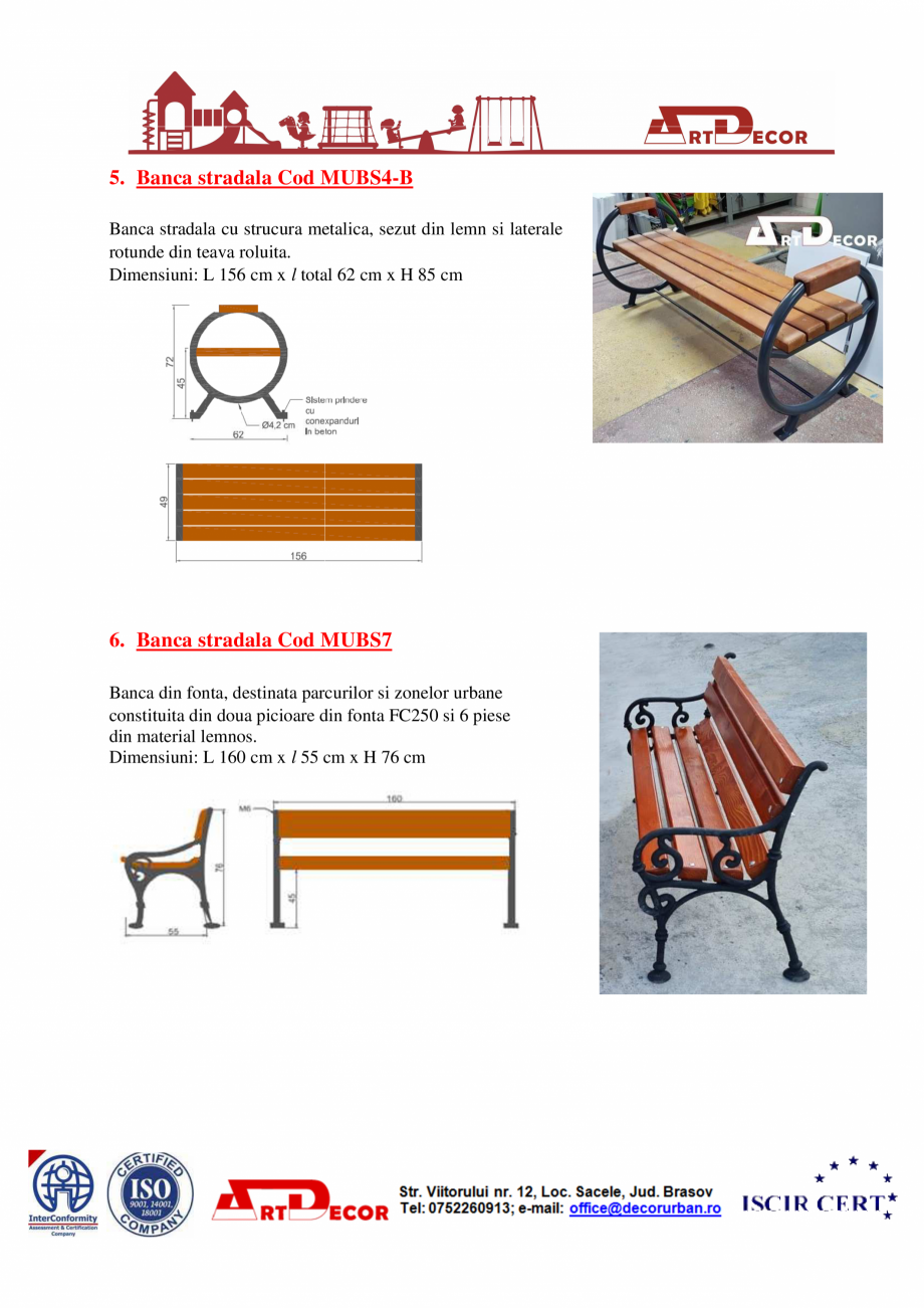 Pagina 5-Catalog mobilier urban ART DECOR Catalog, brosura Romana atie de constructie
uctie din lemn si B.A. ...