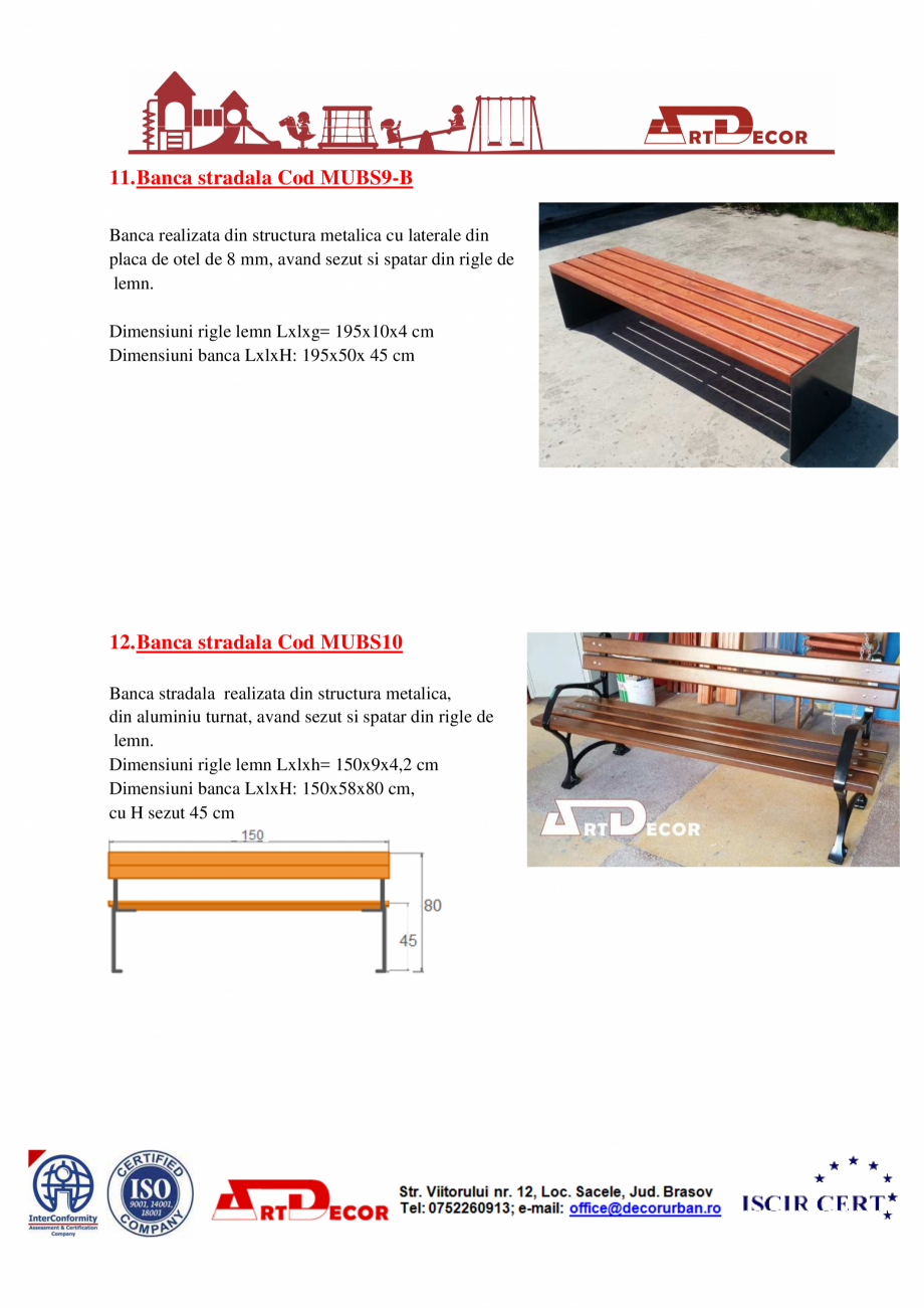 Pagina 8 - Catalog mobilier urban ART DECOR Catalog, brosura Romana  H 110 cm; ø cos 33 cm x H 55...