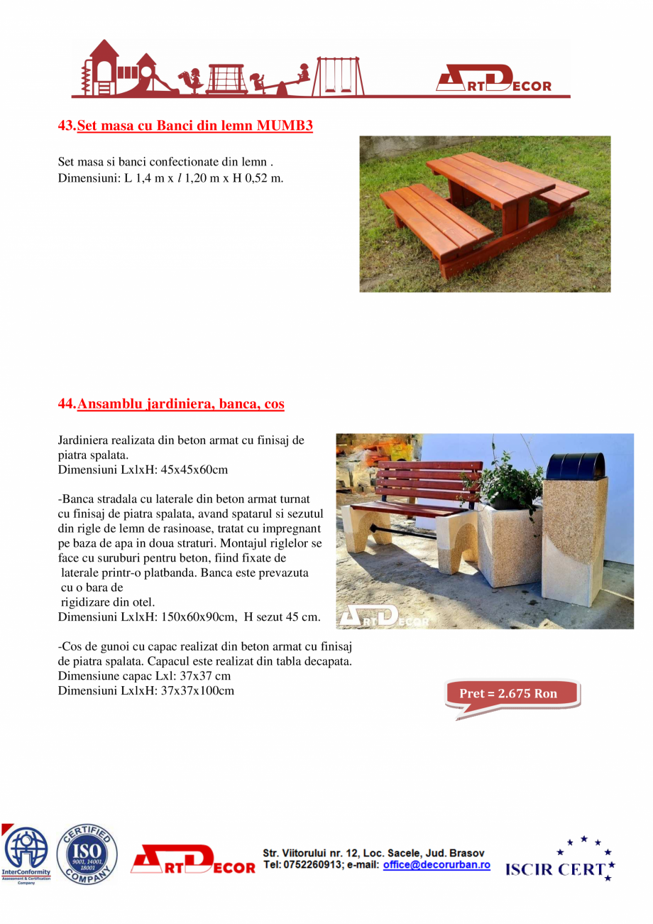 Pagina 24-Catalog mobilier urban ART DECOR Catalog, brosura Romana 