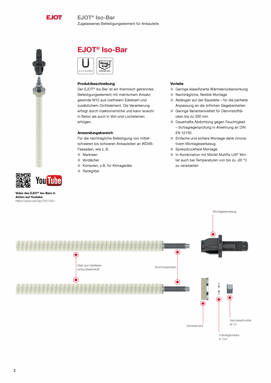 Pagina 2-Brosura ancora de fatada EJOT Iso-Bar Catalog, brosura Germana te Abdichtung gegen Feuchtigkeit
– ...