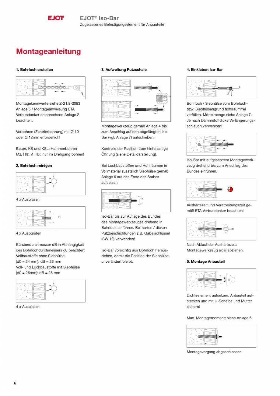 Pagina 6-Brosura ancora de fatada EJOT Iso-Bar Catalog, brosura Germana rseitige
Öffnung (siehe...