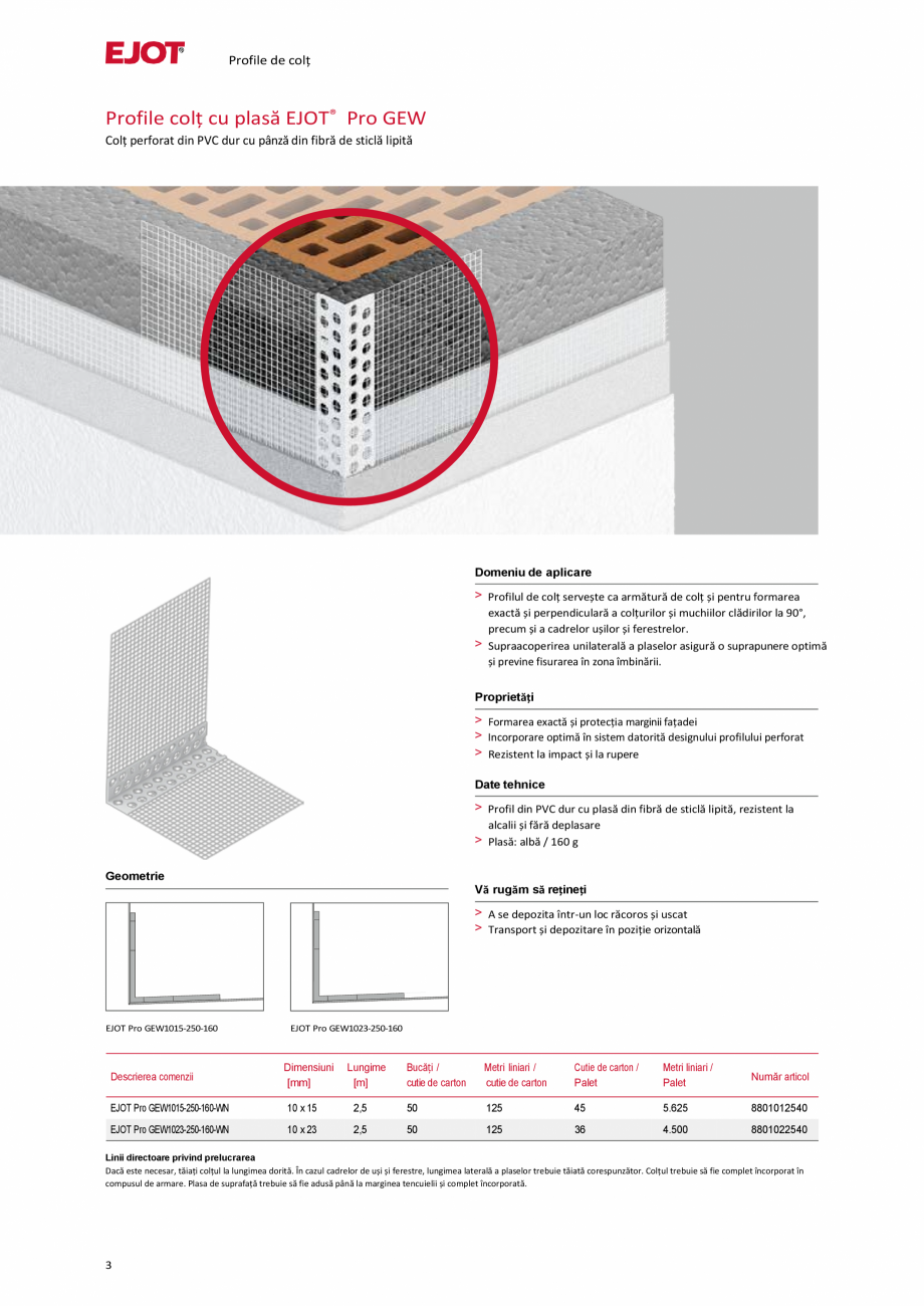 Pagina 3-Profile pentru sisteme compozite de izolație termică exterioară EJOT Pro BSOP-HL / Pro SOP...