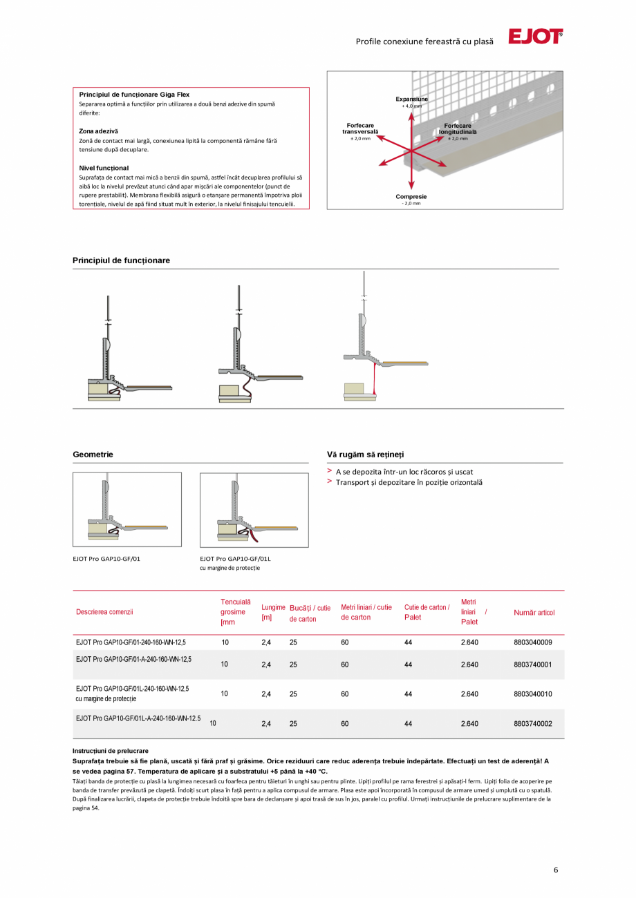 Pagina 6-Profile pentru sisteme compozite de izolație termică exterioară EJOT Pro BSOP-HL / Pro SOP...