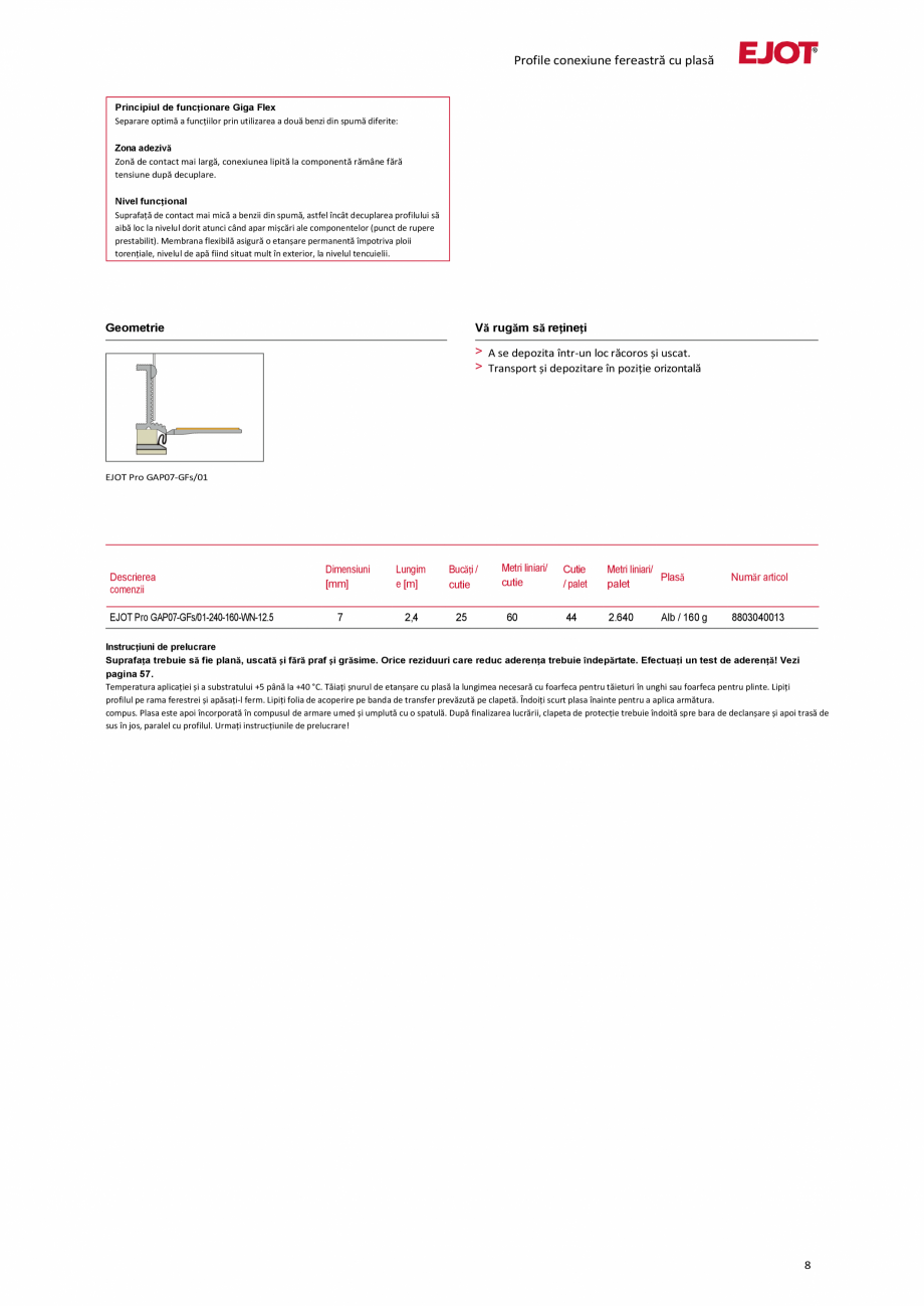 Pagina 8-Profile pentru sisteme compozite de izolație termică exterioară EJOT Pro BSOP-HL / Pro SOP...