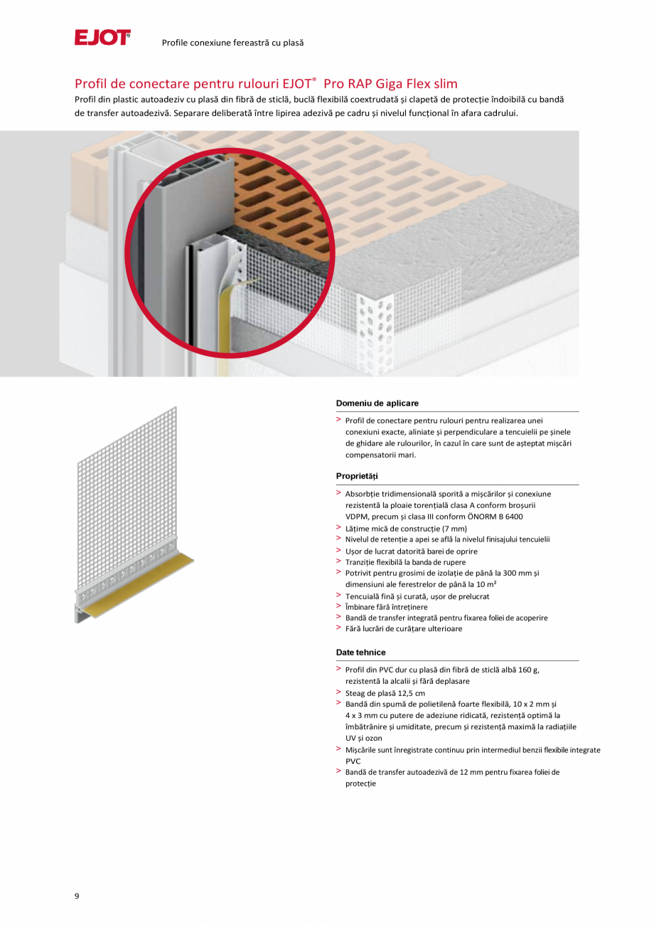 Pagina 9-Profile pentru sisteme compozite de izolație termică exterioară EJOT Pro BSOP-HL / Pro SOP...