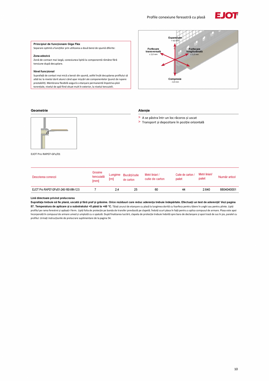 Pagina 10-Profile pentru sisteme compozite de izolație termică exterioară EJOT Pro BSOP-HL / Pro SOP...