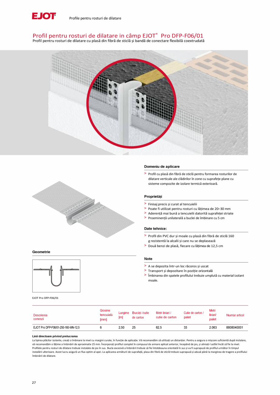 Pagina 27-Profile pentru sisteme compozite de izolație termică exterioară EJOT Pro BSOP-HL / Pro SOP...