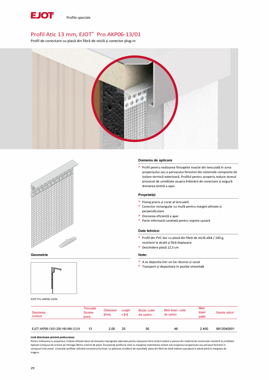 Pagina 29-Profile pentru sisteme compozite de izolație termică exterioară EJOT Pro BSOP-HL / Pro SOP...