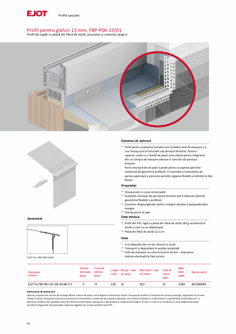 Pagina 31-Profile pentru sisteme compozite de izolație termică exterioară EJOT Pro BSOP-HL / Pro SOP...
