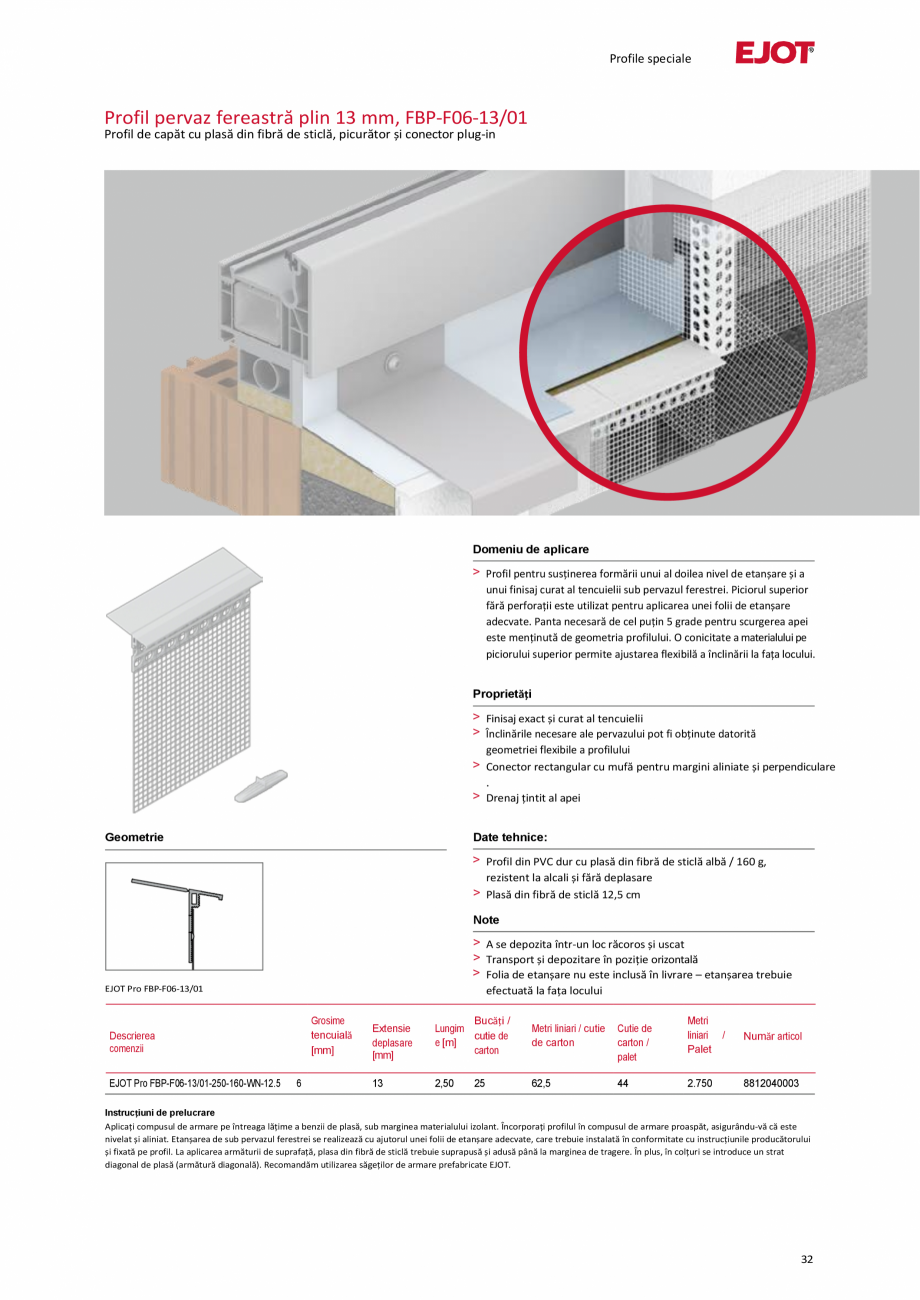 Pagina 32-Profile pentru sisteme compozite de izolație termică exterioară EJOT Pro BSOP-HL / Pro SOP...