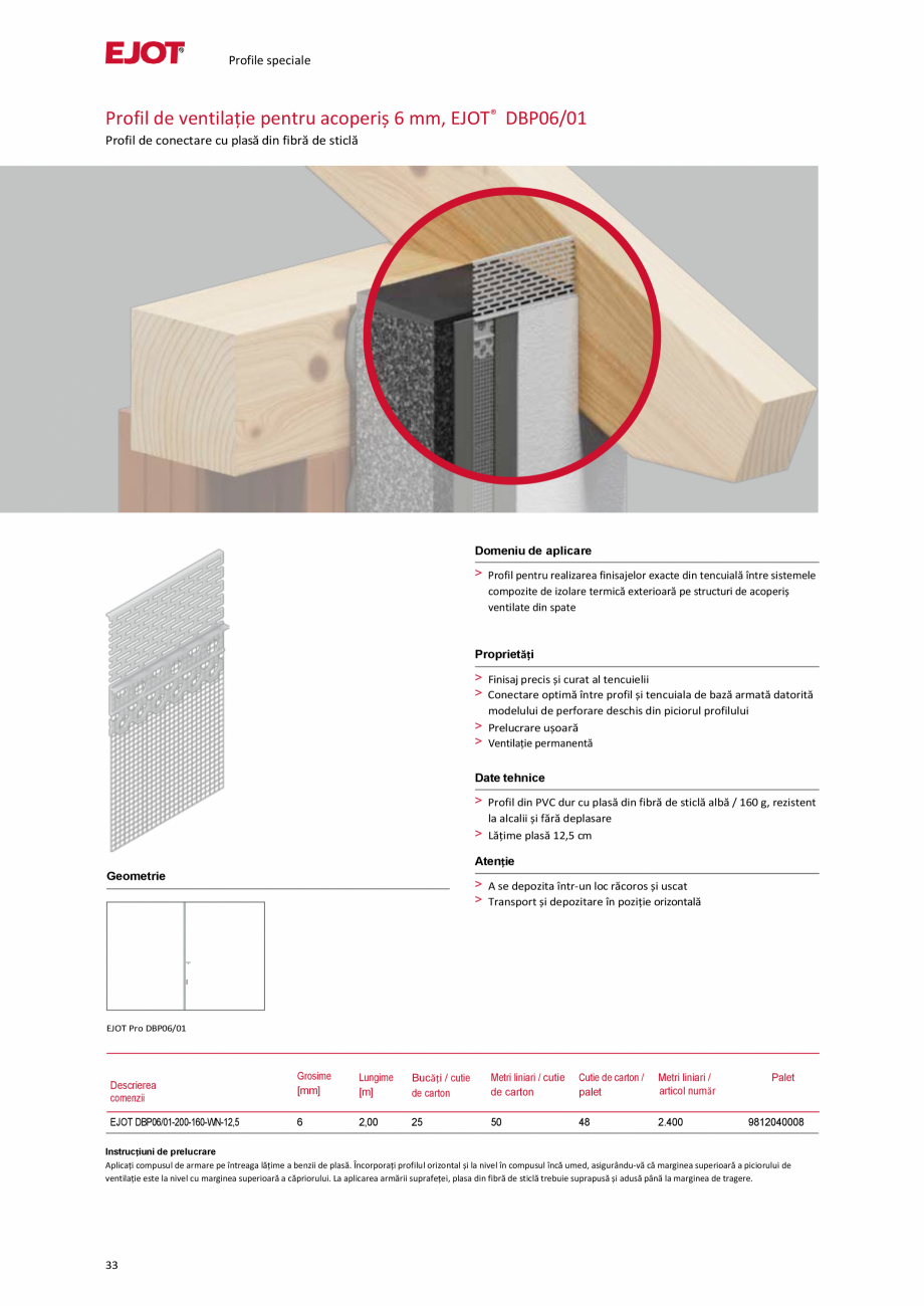 Pagina 33-Profile pentru sisteme compozite de izolație termică exterioară EJOT Pro BSOP-HL / Pro SOP...
