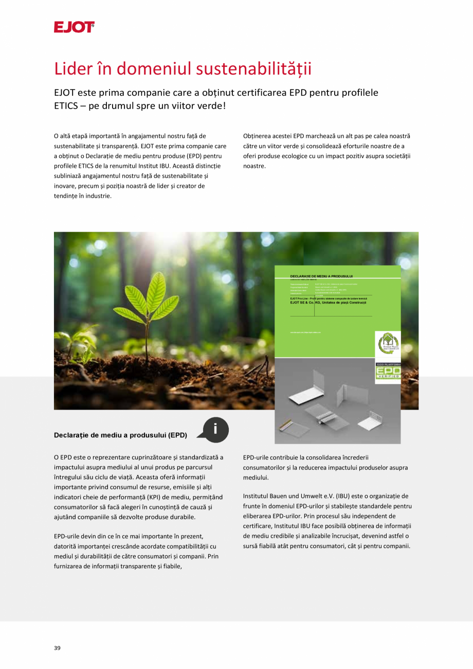 Pagina 39-Profile pentru sisteme compozite de izolație termică exterioară EJOT Pro BSOP-HL / Pro SOP...