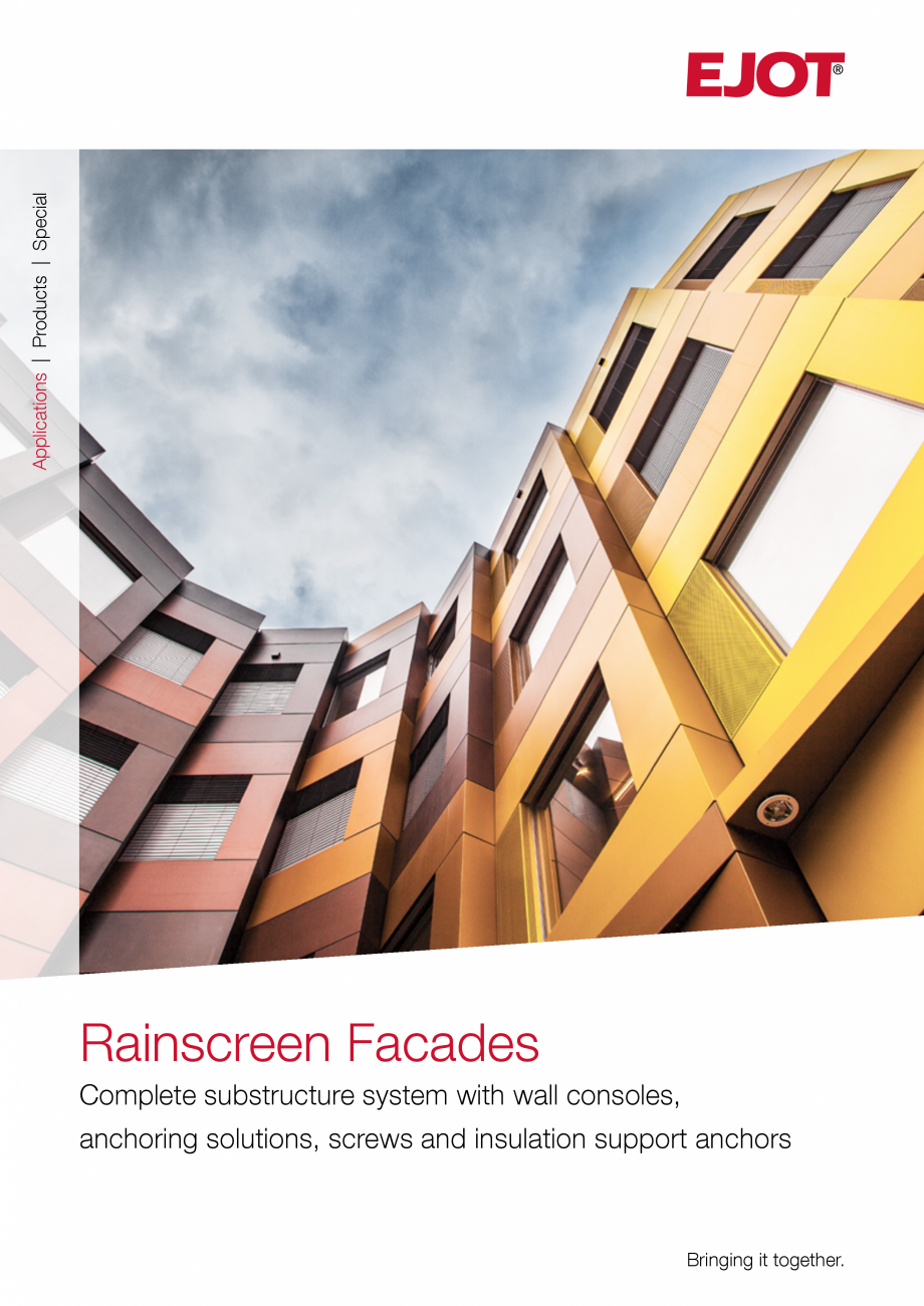 Pagina 1-Fațade cu paravan &icirc;mpotriva ploii EJOT Catalog, brosura Engleza Applications | Products |...