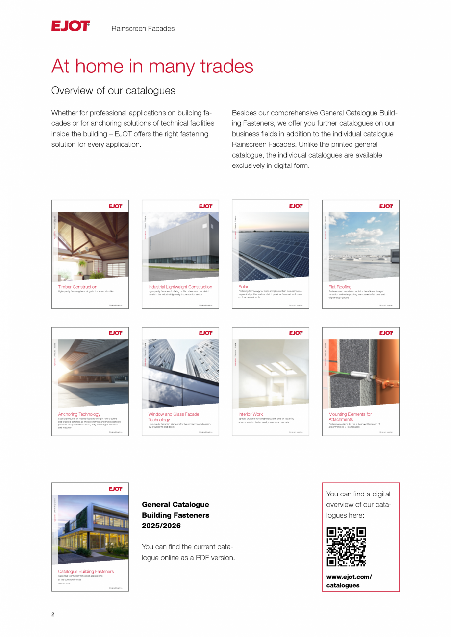 Pagina 2-Fațade cu paravan &icirc;mpotriva ploii EJOT Catalog, brosura Engleza mber construction
...