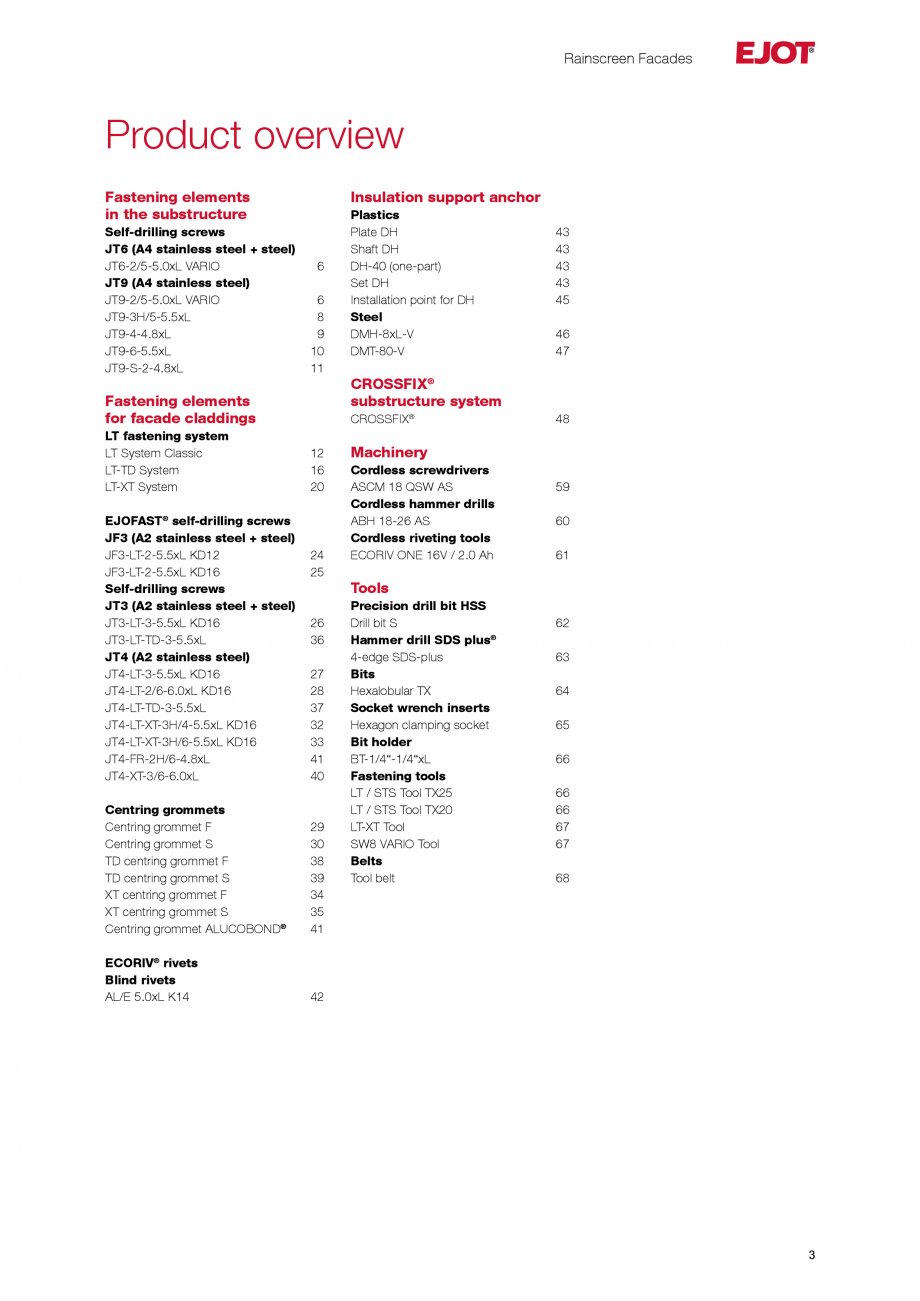 Pagina 3-Fațade cu paravan &icirc;mpotriva ploii EJOT Catalog, brosura Engleza l

Applications | Products | ...