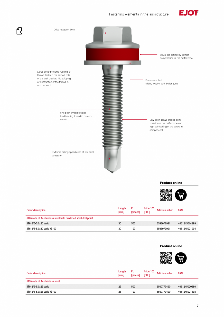 Pagina 7-Fațade cu paravan &icirc;mpotriva ploii EJOT Catalog, brosura Engleza 

2

Fixing wall bracket...