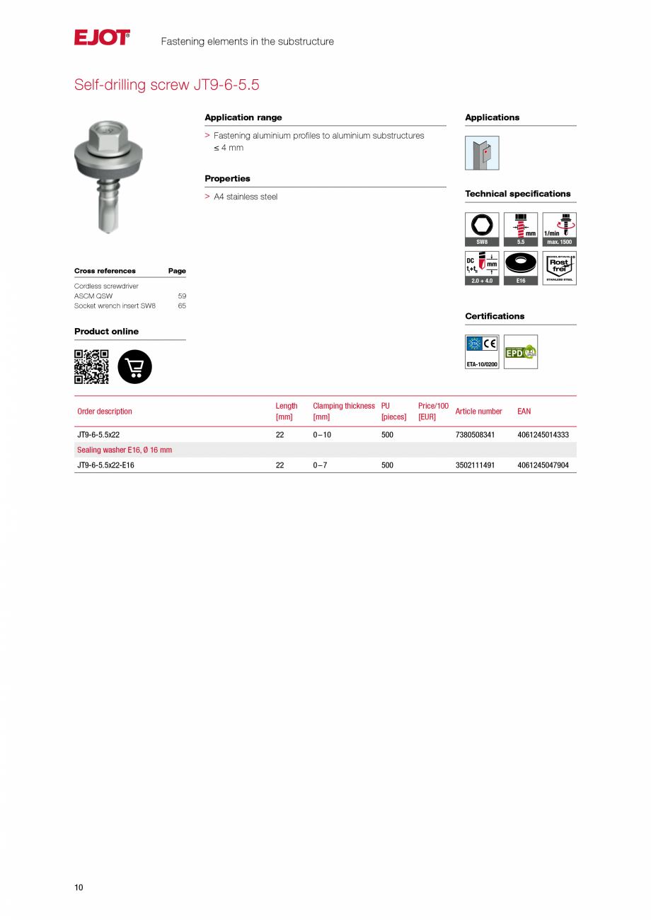 Pagina 10-Fațade cu paravan &icirc;mpotriva ploii EJOT Catalog, brosura Engleza he buffer zone and
high...