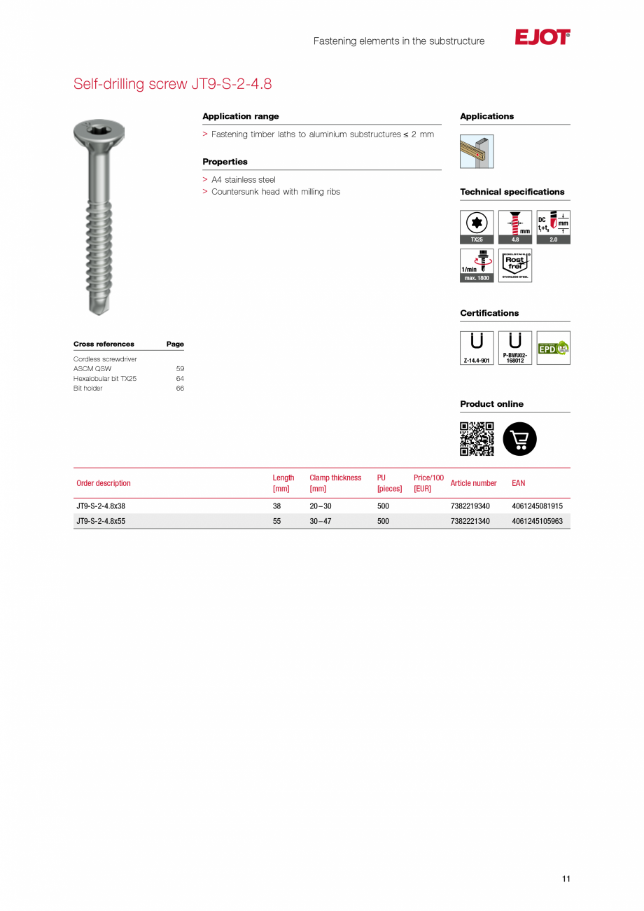Pagina 11-Fațade cu paravan &icirc;mpotriva ploii EJOT Catalog, brosura Engleza + component II)

Technical...