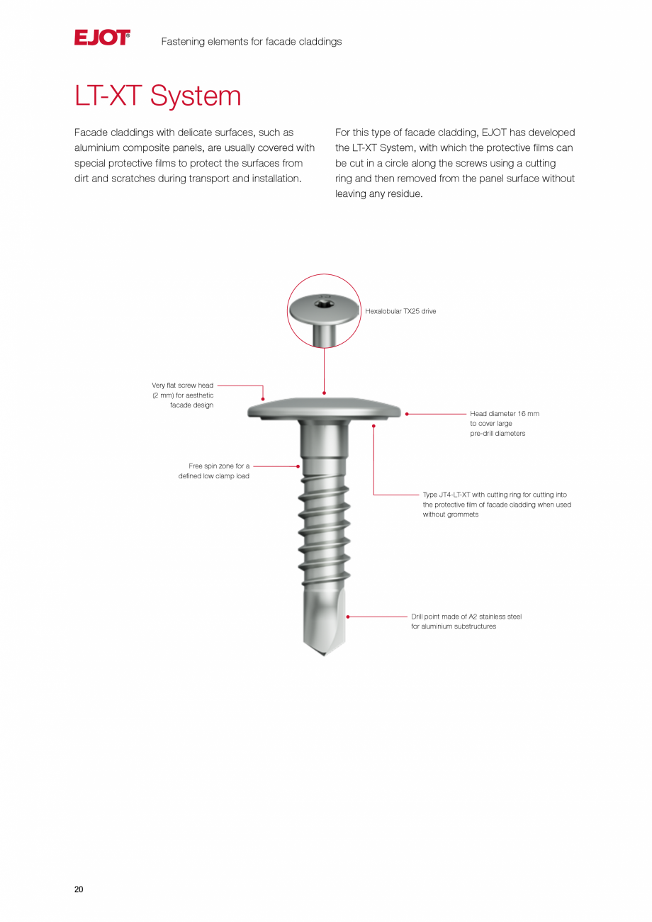 Pagina 20-Fațade cu paravan &icirc;mpotriva ploii EJOT Catalog, brosura Engleza .0

3.0

3.0

Clamping...