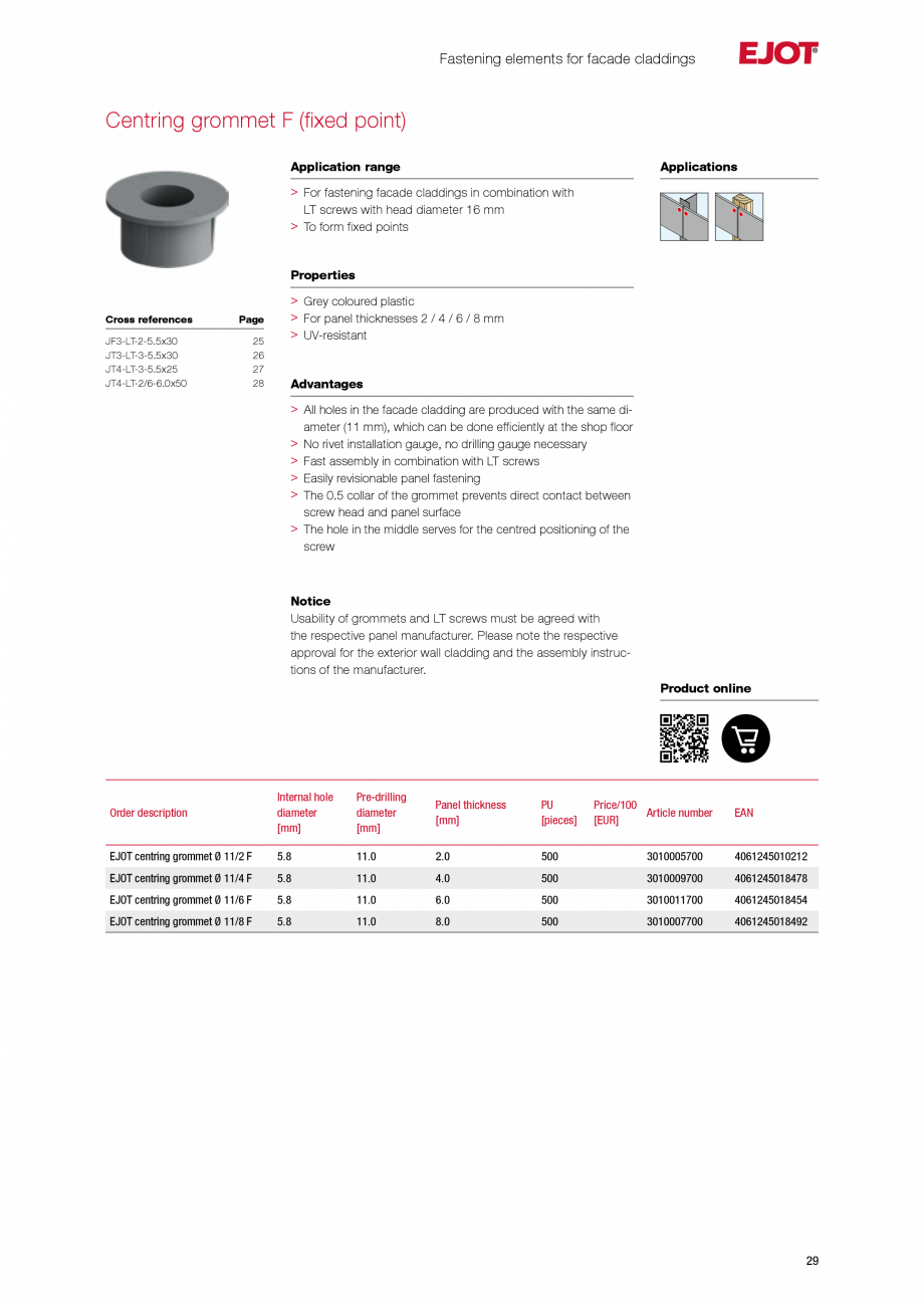 Pagina 29-Fațade cu paravan &icirc;mpotriva ploii EJOT Catalog, brosura Engleza on for sliding points
on...