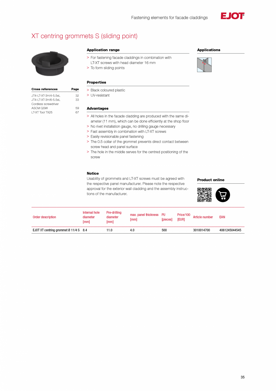 Pagina 35-Fațade cu paravan &icirc;mpotriva ploii EJOT Catalog, brosura Engleza mets

Properties

Technical...