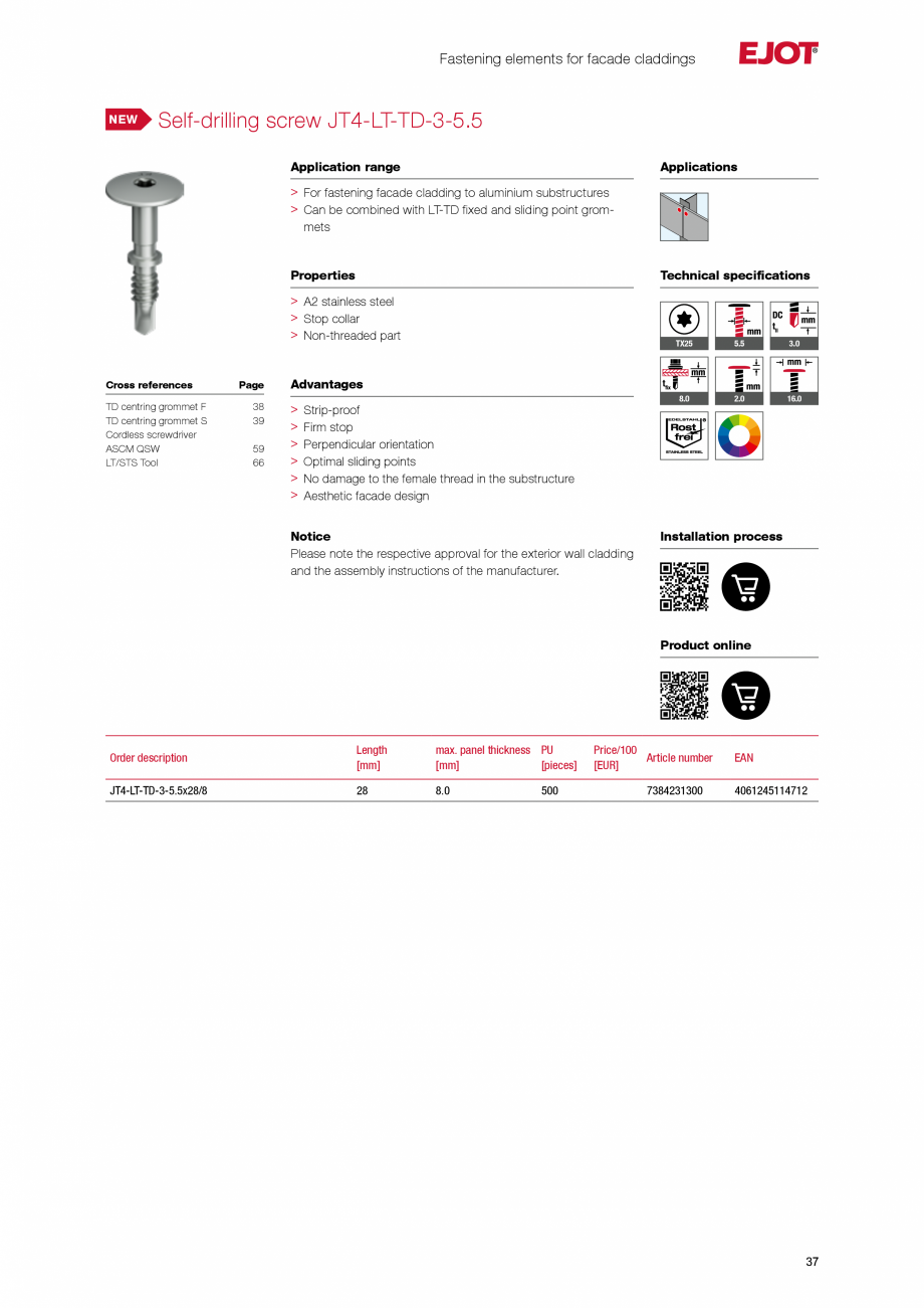 Pagina 37-Fațade cu paravan &icirc;mpotriva ploii EJOT Catalog, brosura Engleza to optimised free
spin zone...