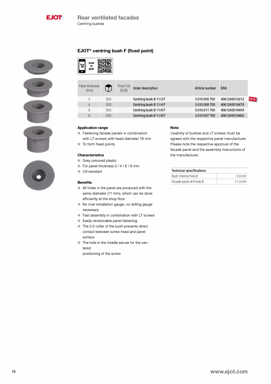 Pagina 16-Fixari fatade ventilate EJOT Catalog, brosura Engleza eight
Free spin zone
Pre-drilling diameter...
