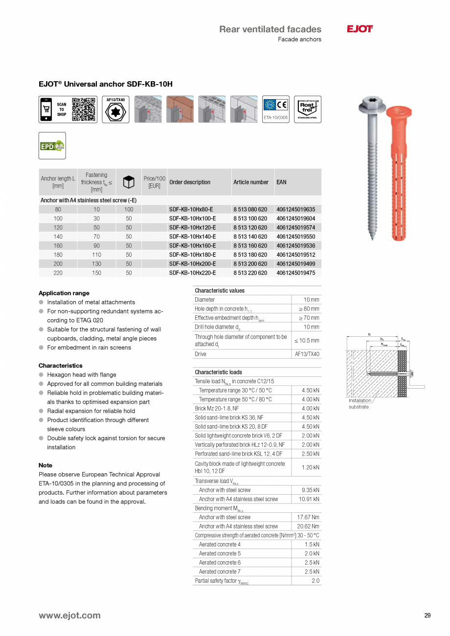 Pagina 29-Fixari fatade ventilate EJOT Catalog, brosura Engleza 
4061245019116
4061245019109
4061245019093...