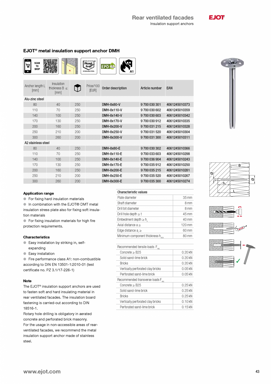 Pagina 43-Fixari fatade ventilate EJOT Catalog, brosura Engleza k HLz 12-0.9, NF
Perforated sand-lime brick...