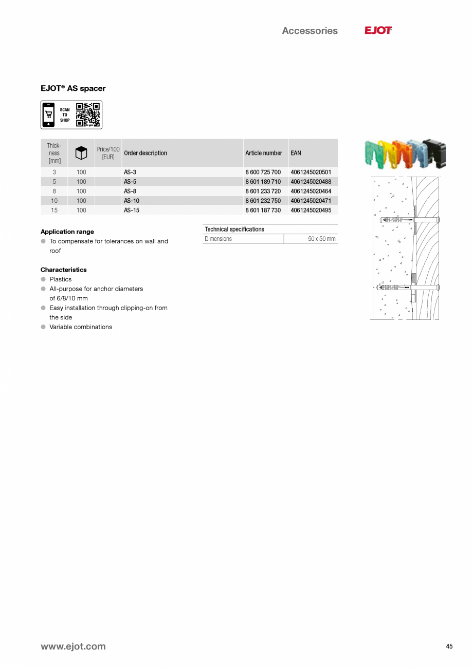 Pagina 45-Fixari fatade ventilate EJOT Catalog, brosura Engleza tion
Note
Please observe European Technical...