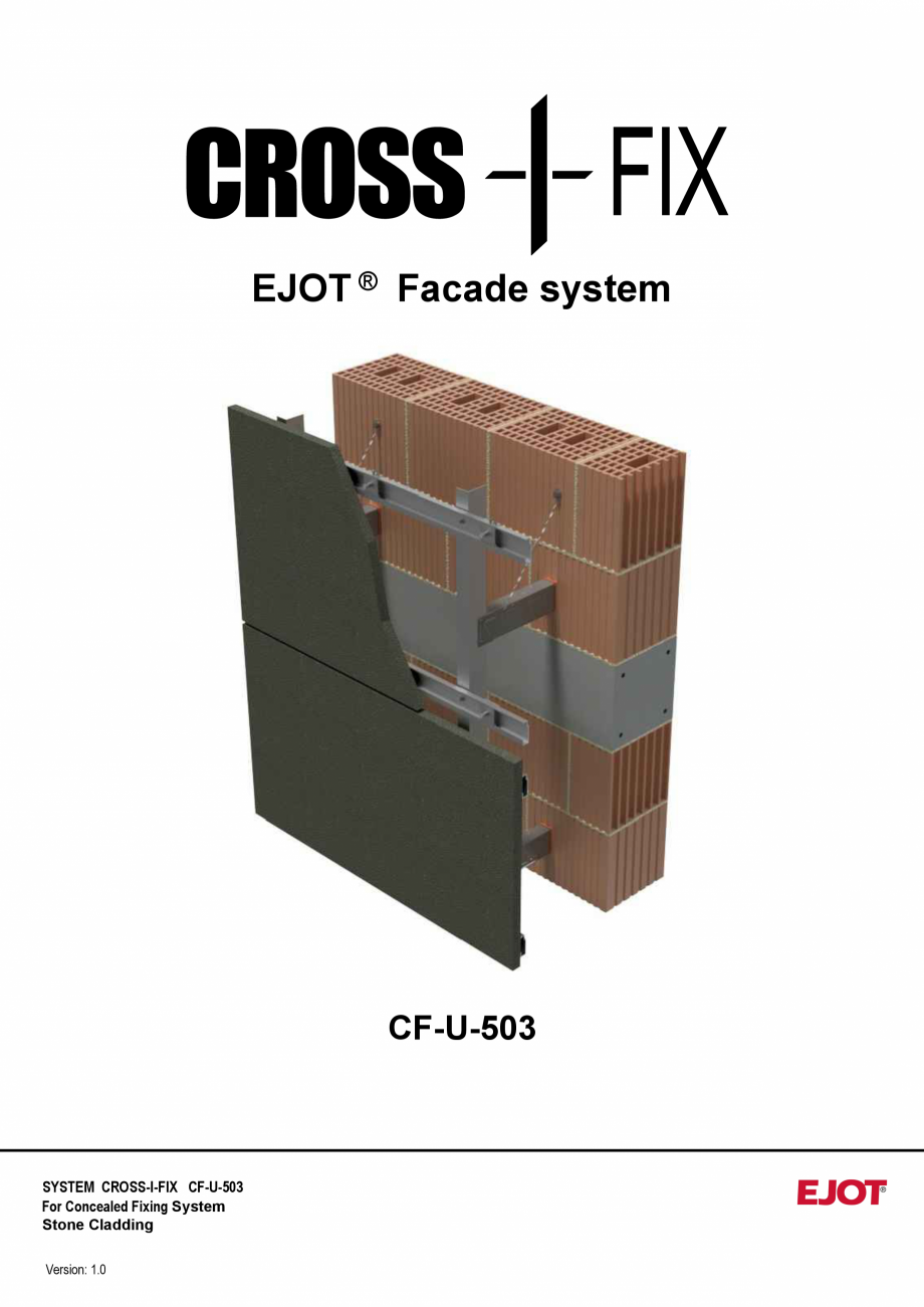 Pagina 1-Consola de inox pentru fatade ventilate CF-U-503 EJOT Crossfix&reg; Fisa tehnica Engleza CROSS

FIX
...