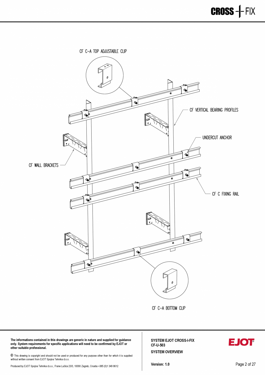 Pagina 3-Consola de inox pentru fatade ventilate CF-U-503 EJOT Crossfix&reg; Fisa tehnica Engleza 90 Zagreb, ...