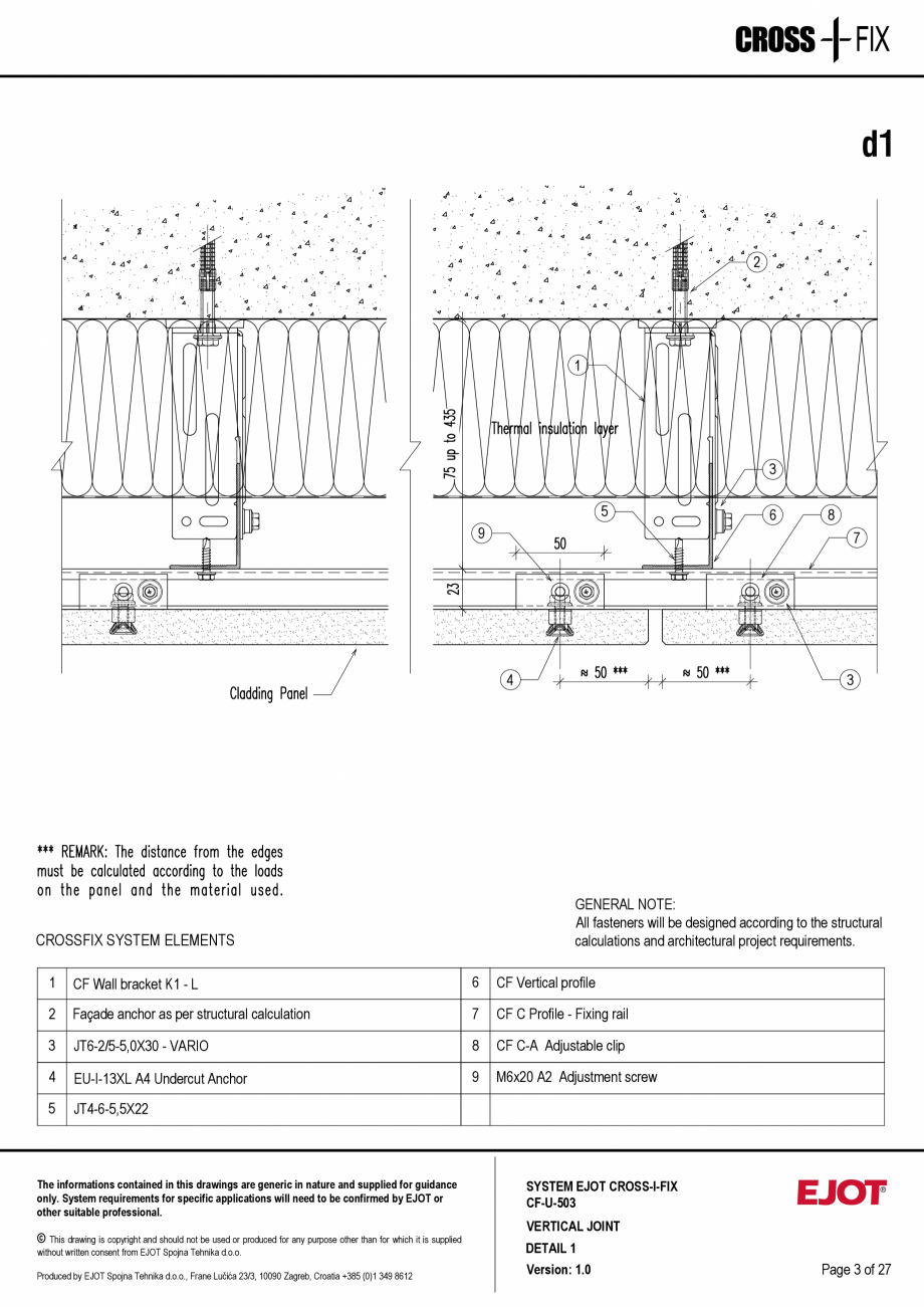 Pagina 4-Consola de inox pentru fatade ventilate CF-U-503 EJOT Crossfix&reg; Fisa tehnica Engleza Tehnika d.o...