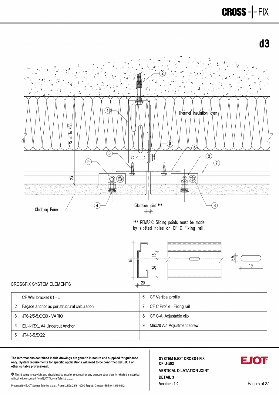 Pagina 6-Consola de inox pentru fatade ventilate CF-U-503 EJOT Crossfix&reg; Fisa tehnica Engleza ., Frane...