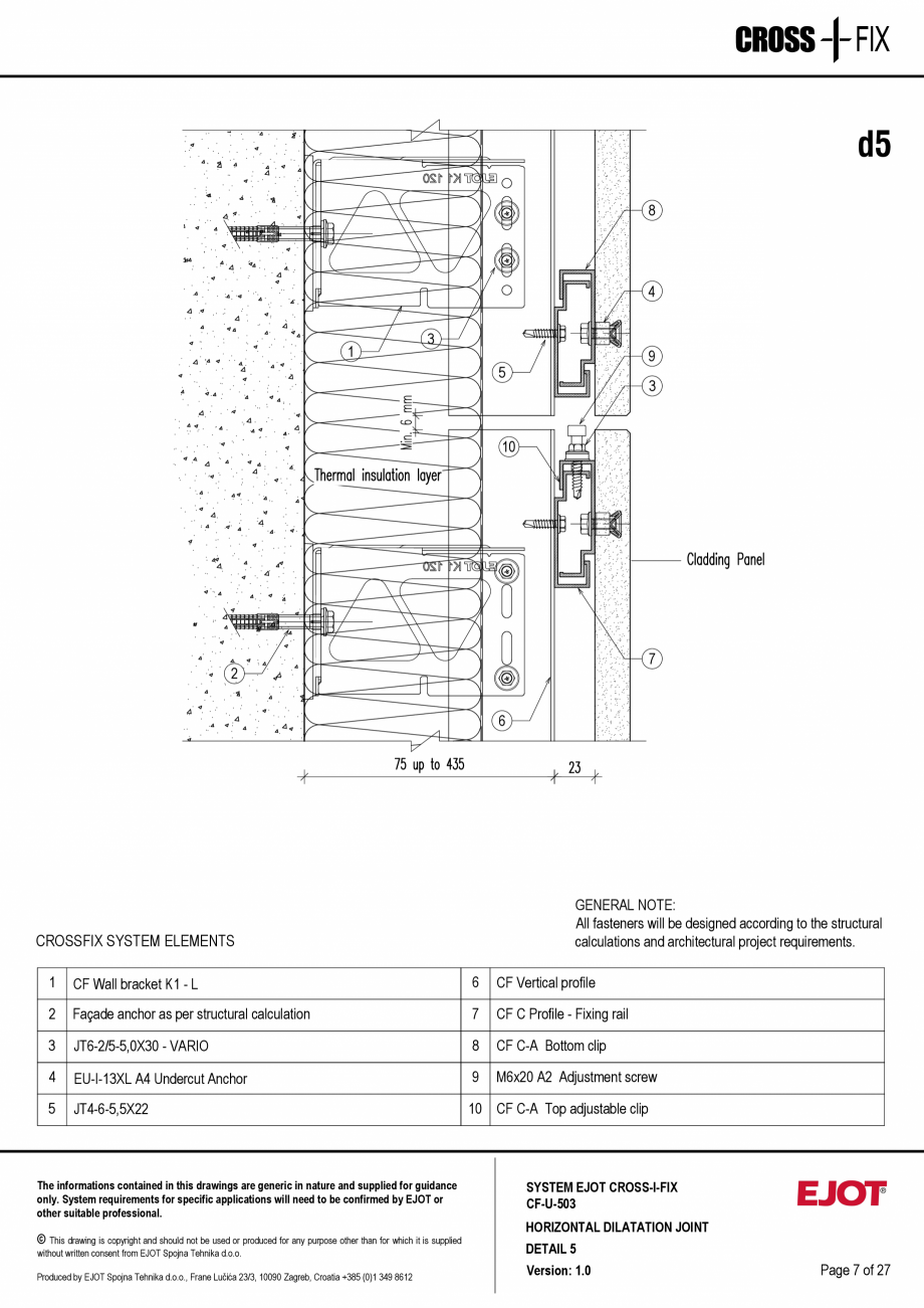 Pagina 8-Consola de inox pentru fatade ventilate CF-U-503 EJOT Crossfix&reg; Fisa tehnica Engleza ONTAL...