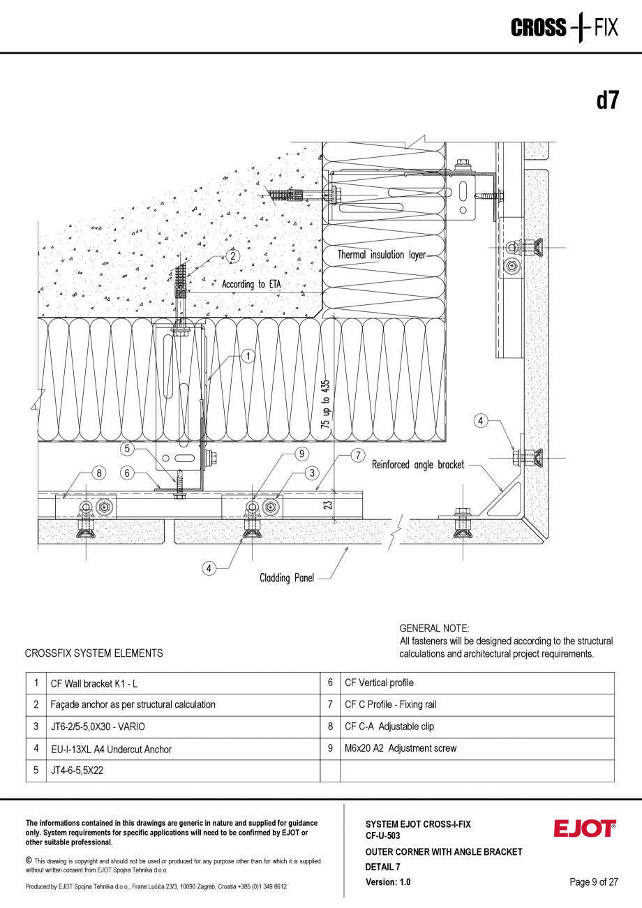 Pagina 10-Consola de inox pentru fatade ventilate CF-U-503 EJOT Crossfix&reg; Fisa tehnica Engleza  purpose...