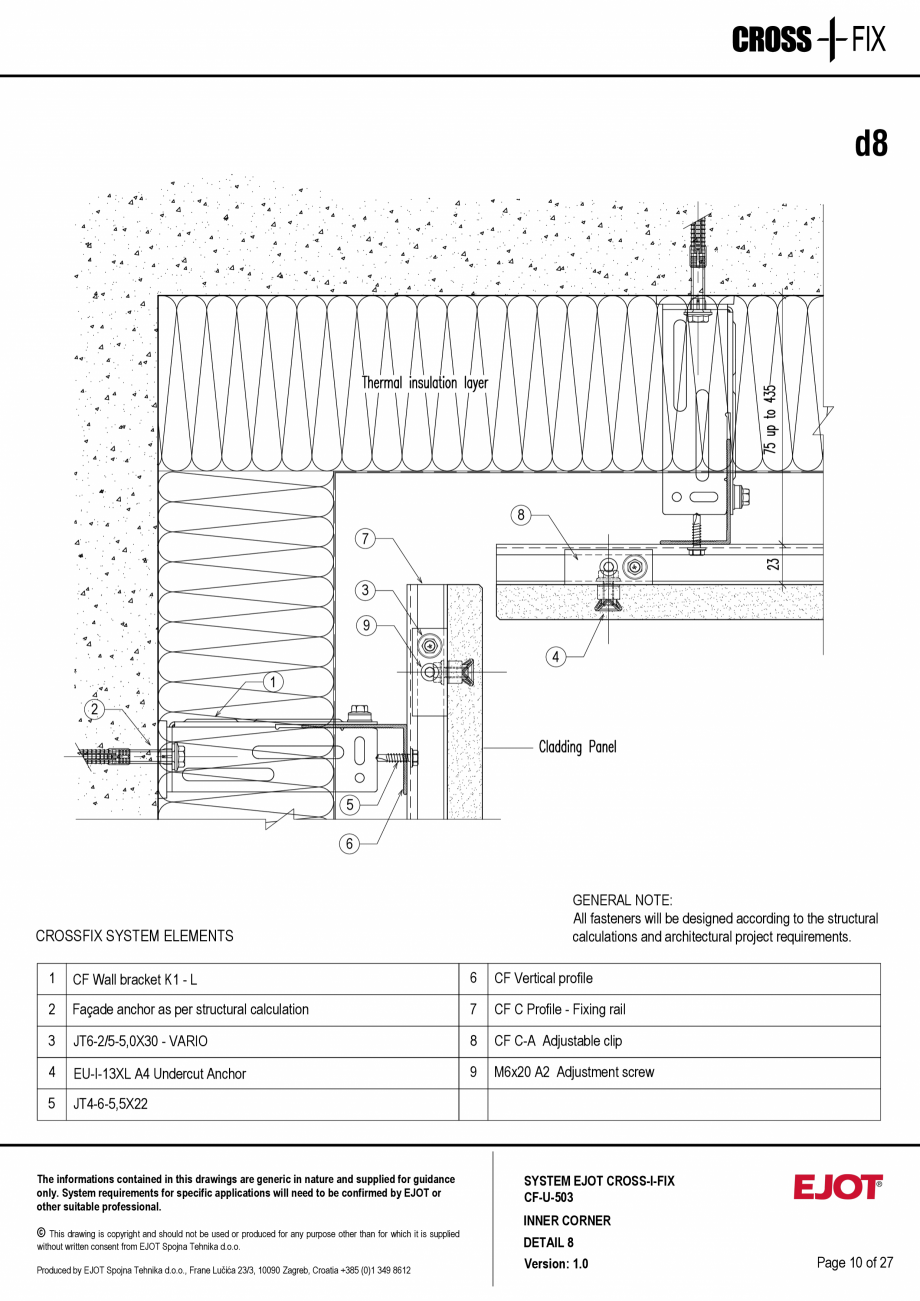 Pagina 11-Consola de inox pentru fatade ventilate CF-U-503 EJOT Crossfix&reg; Fisa tehnica Engleza ht and...