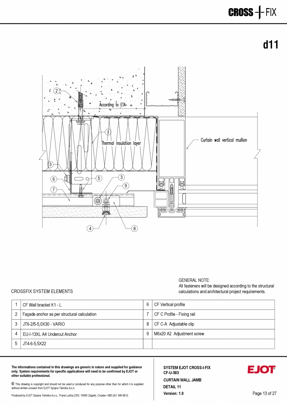 Pagina 14-Consola de inox pentru fatade ventilate CF-U-503 EJOT Crossfix&reg; Fisa tehnica Engleza...