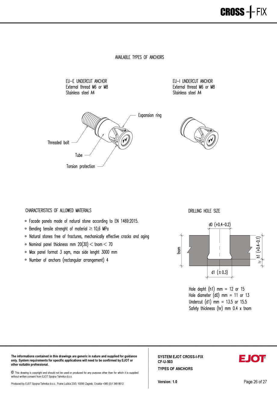 Pagina 27-Consola de inox pentru fatade ventilate CF-U-503 EJOT Crossfix&reg; Fisa tehnica Engleza 