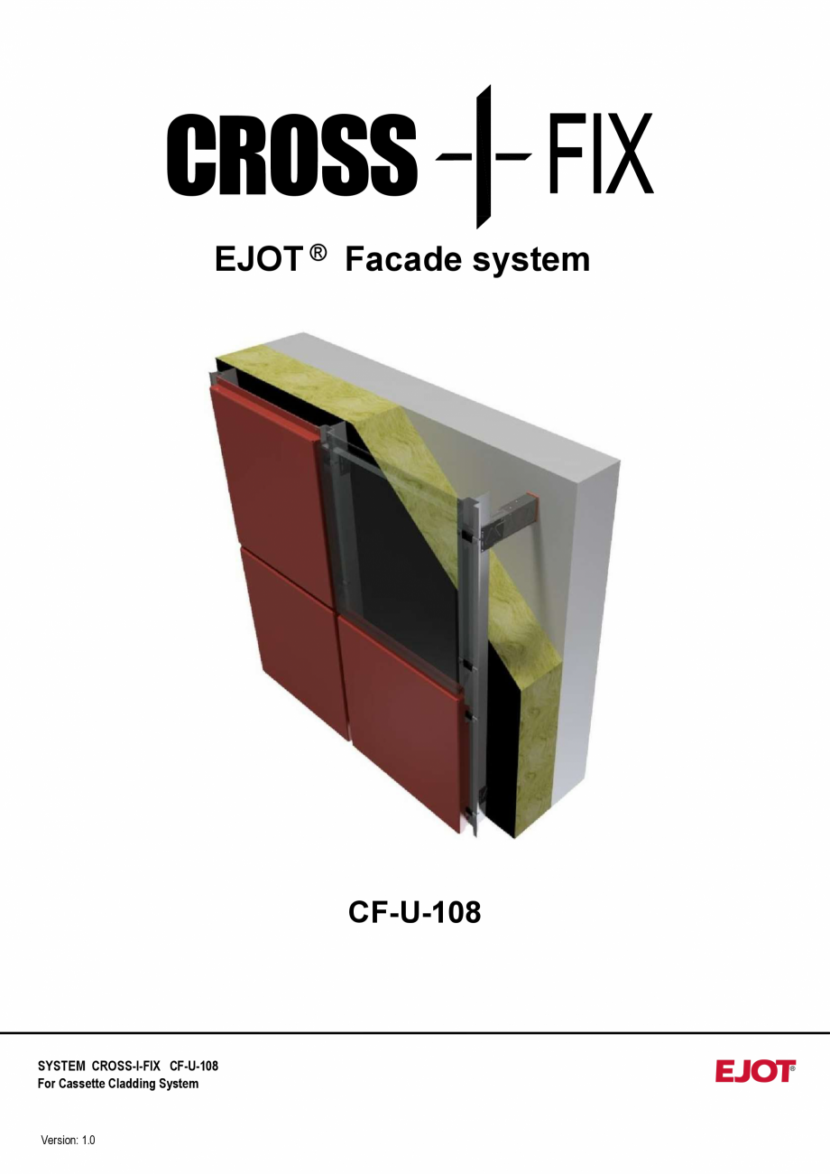 Pagina 1-Consola de inox pentru fatade ventilate CF-U-108 EJOT Crossfix&reg; Fisa tehnica Engleza CROSS
EJOT ...