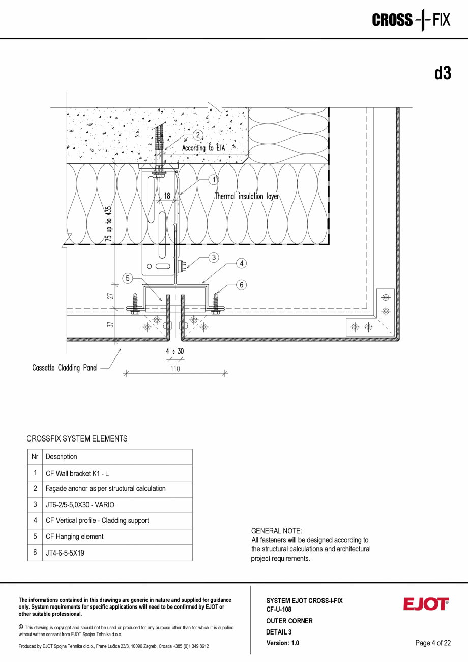Pagina 5-Consola de inox pentru fatade ventilate CF-U-108 EJOT Crossfix&reg; Fisa tehnica Engleza na Tehnika ...