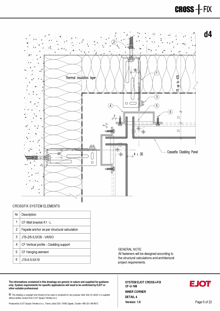Pagina 6-Consola de inox pentru fatade ventilate CF-U-108 EJOT Crossfix&reg; Fisa tehnica Engleza  d.o.o.,...